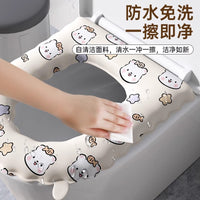 Cartoon Toilet Seat Cover, All-Season Waterproof EVA, Stain-Resistant, Wipe-Clean, Adhesive Toilet Seat Cushion