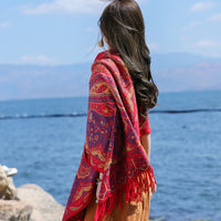 Women's Ethnic Style Paisley Scarf Shawl, Thickened Dual-Use Winter Wrap