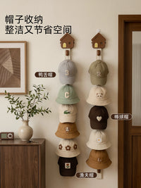 Over-the-Door Hat Rack Wall Mounted Organizer with 8/16 Hooks for Scarves Bags Coats