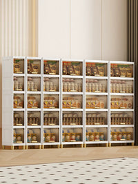 Slim Flip-Top Storage Cabinet for Kitchen & Bathroom, Multi-Layer Narrow Gap Organizer Shelf