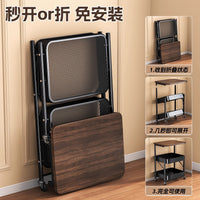 Vintage Style Foldable Storage Cart with Adjustable Tabletop, Snack Organizer, Bedside Table, Sofa Side Table, Coffee Table