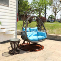 Outdoor Rattan Hanging Basket Chair, Indoor Outdoor Swing Chair, Single/Double Rattan Wicker Hanging Egg Chair