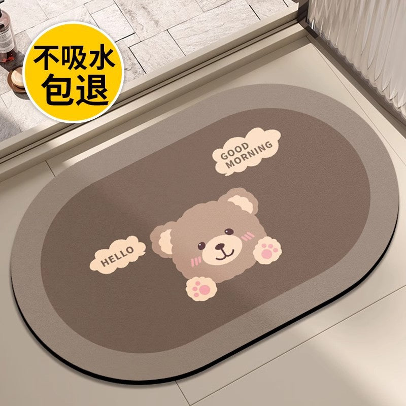 Diatomaceous Earth Bath Mat Quick Dry Non-Slip Absorbent Bathroom Floor Mat