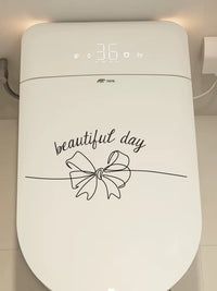 Bow Pattern Home Decoration Stickers for Toilet Lid, Glass Door, Mirror