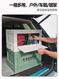 Multifunctional Camping Storage Box with Foldable Table and Wheels
