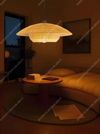 Chinese Style Wood Pendant Light for Dining Room and Teahouse