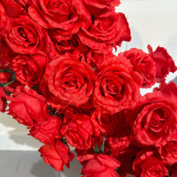 Rose Red Heart-shaped Artificial Flower Arch for Wedding Decoration and Event Decor