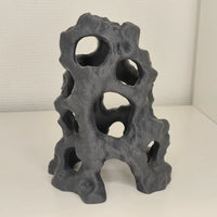 Weathered Rock Cave Aquarium Reptile Tank Decor Multi-Hole Hideout for Fish Tanks and Terrariums