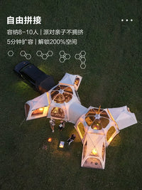 Vidalido Ridge Hexagonal Fire Pit Tent 7-Series Aluminum Pole Outdoor Camping Dome Tent
