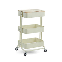 Multi-layer Storage Cart with Wheels for Kitchen, Bathroom, and Nursery