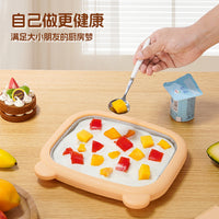 Homemade Ice Cream Roll Maker Pan for Kids, Non-Electric Stainless Steel Fried Yogurt Machine