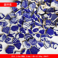 Blue and White Porcelain Mosaic Tiles for DIY Home Decor and Art Projects