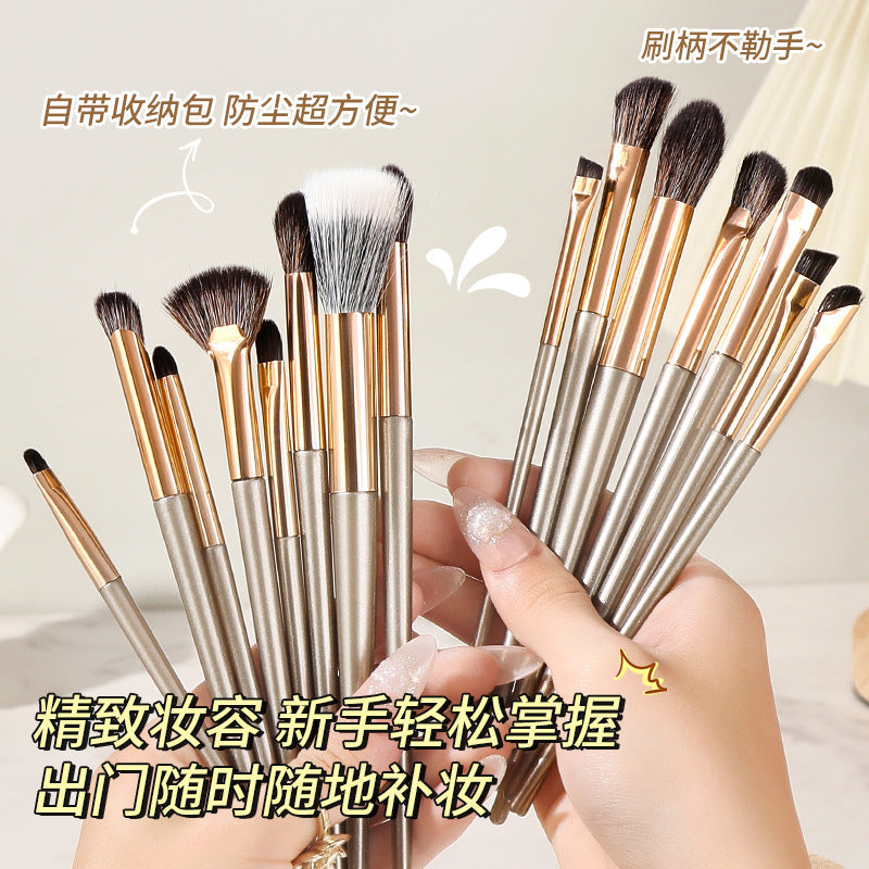 Mingxizhi 15-Piece Makeup Brush Set with Storage Bag