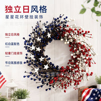 Independence Day Star Plastic Ball Wreath Wall Hanging Decoration