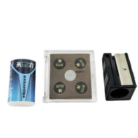 Blue Crown Diamond Billiard Cue Tip Set - 11mm Hardness M/H with Glue and Trimmer