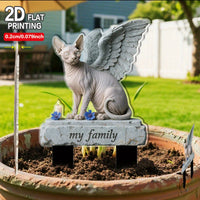 Acrylic Angel Cat Memorial Garden Stake for Pet Remembrance
