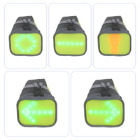 Bicycle Under-Seat Bag with Remote Control Turn Signal LED Tail Light and Phone Storage