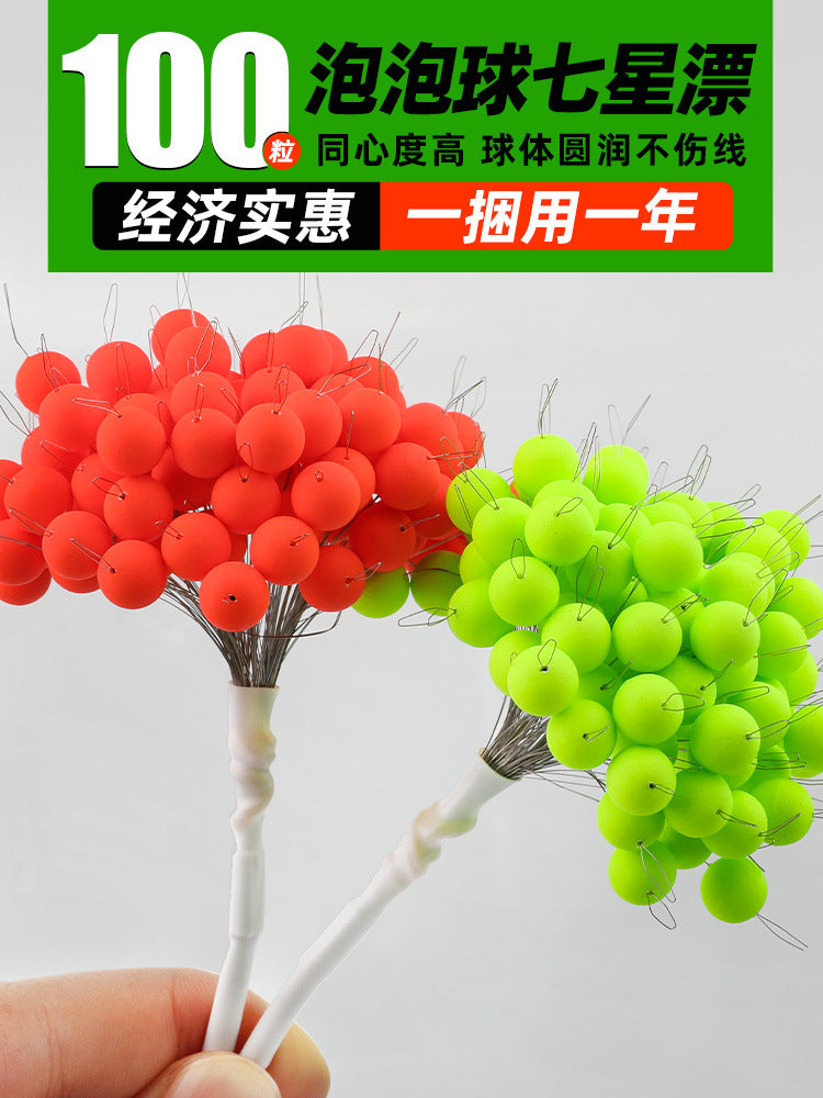 Shengwan High-Sensitivity Fluorescent Red Bubble Ball Fishing Floats, 100-Pack