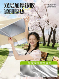 Outdoor Patio Umbrella with UV Protection, Double-Layer Sunshade for Beach, Yard, and Market Stalls
