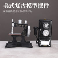 Retro American Style Camera & Sewing Machine Model Ornaments for Home Decor and Photography Props