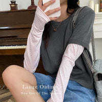 UV Protection Arm Sleeves for Women, Striped Sun Protection Cooling Sleeves