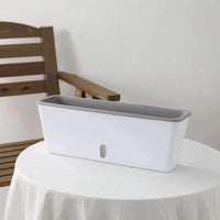 Self-Watering Narrow Rectangular Planter Box for Windowsills and Balconies