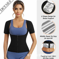 Women's Sweat Enhancing Waist Trainer Vest with Breast Support for Workout and Body Shaping
