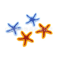 10cm Handmade Crocheted Two-Tone Starfish Applique for DIY Craft & Apparel Decoration