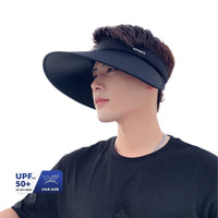 Men's Summer Running Sports UPF50+ Sun Protection Visor Hat with Wide Brim