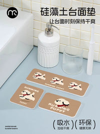 Diatomaceous Earth Faucet Absorbent Mat for Kitchen and Bathroom Countertops, Quick Dry Splash Guard