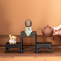 Iron Art Display Stand for Teaware and Collectibles, Desktop Organizer for Teacups and Zisha Pots