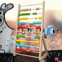 Kids Wooden Abacus Educational Toy, Colorful Number Counting Frame for Early Learning Math