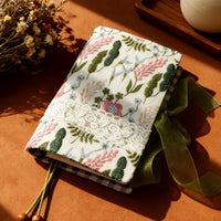 Embroidered Fabric A6 Loose-Leaf Journal with Soft Cover, Grid/Lined/Blank Pages