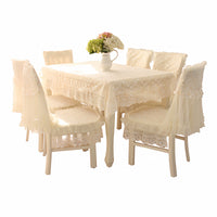 Elegant Lace Tablecloth and Chair Cover Set for Dining Tables