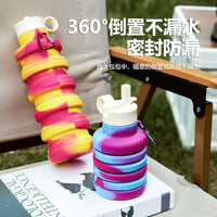 Collapsible Silicone Water Bottle for Outdoor Sports, Cycling, Running, Travel, and Fitness