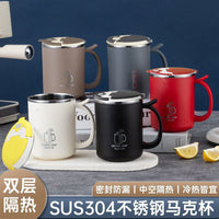 Stainless Steel Coffee Mug with Lid, 500ml Insulated Tea Cup for Office and Home