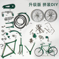1:10 Scale Retro Alloy Bicycle Model DIY Assembly Toy with Display Stand