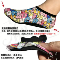 Anti-Slip Floor Socks for Adults and Kids - Thin Printed Trampoline Socks for Early Education