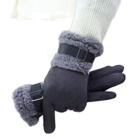 Women's Winter Warm Touchscreen Gloves with Lambswool Lining for Outdoor Cycling Skiing