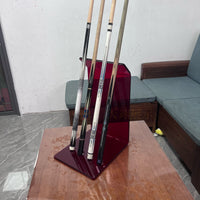 Acrylic Billiard Cue Rack Stand for 4 Cues, Transparent Tabletop Display Holder