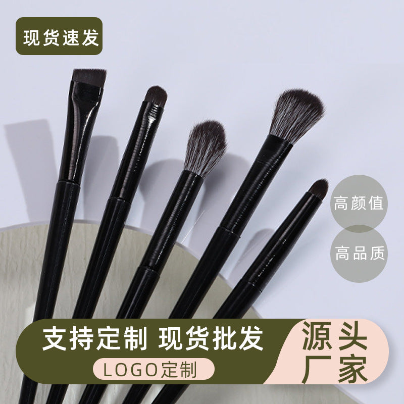 10-Piece Makeup Brush Set with PU Leather Pouch - Soft Bristle Foundation, Eyeshadow, Blush, Lip Brushes
