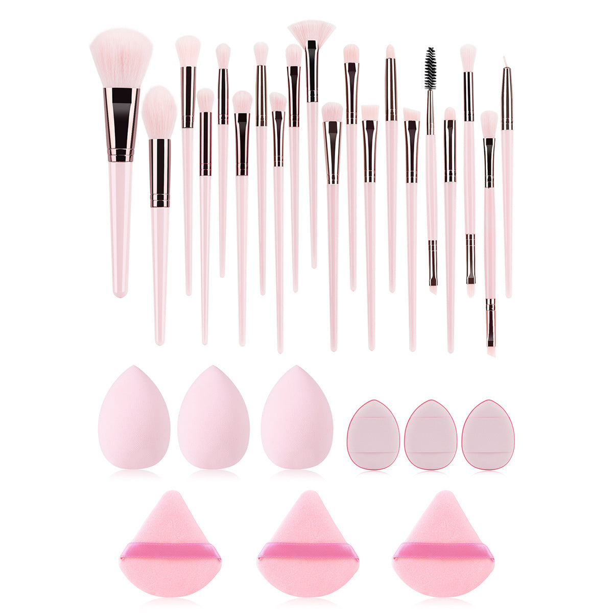 29-Piece Makeup Brush and Sponge Set with Storage Bag, Professional Cosmetic Tool Kit for Blending, Foundation, and Eyeshadow