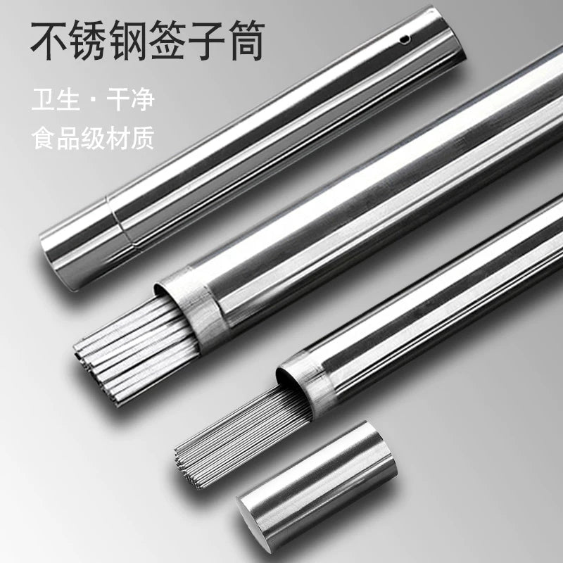 Stainless Steel BBQ Skewer Storage Tube for Outdoor Grilling