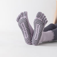 Women's Non-Slip Yoga Pilates Five-Toe Socks with Lace Trim