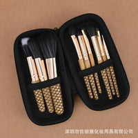 9-Piece Mini Travel Makeup Brush Set with Portable Case, Synthetic Bristles