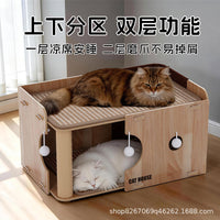 Cat Scratching Post and House Combo with Sisal and Felt