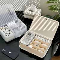 Cable Management Box with Lid for Phone Charger Power Cords Desktop Organizer
