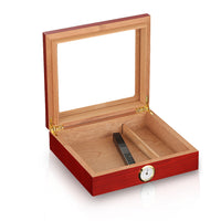 Large Capacity Cedar Wood Cigar Humidor with Hygrometer, Portable Travel Cigar Box
