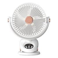Portable Clip-on Rechargeable Desk Fan with LED Light for Students and Dorms
