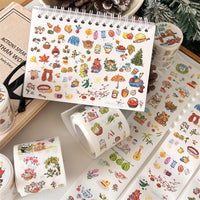 COMO Store Dinosaur Rabbit Crayon Hand-Painted Fairy Tale Washi Tape for Journal Decoration